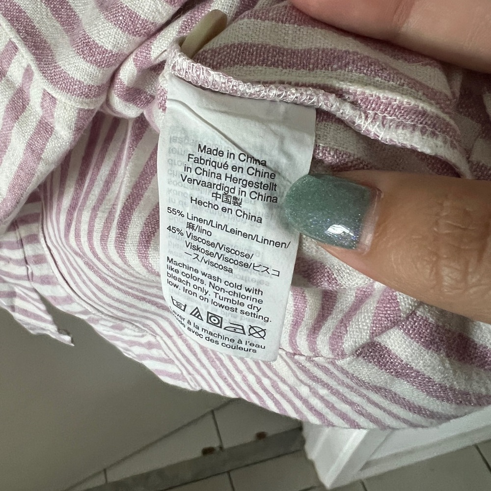 Madewell Striped Purple and White Dress - Picture 7 of 8